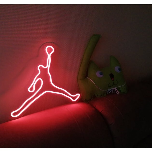 Đèn led Neon trang trí hình Jumpman Jordan | Đèn neon trang trí phòng ngủ, treo tường