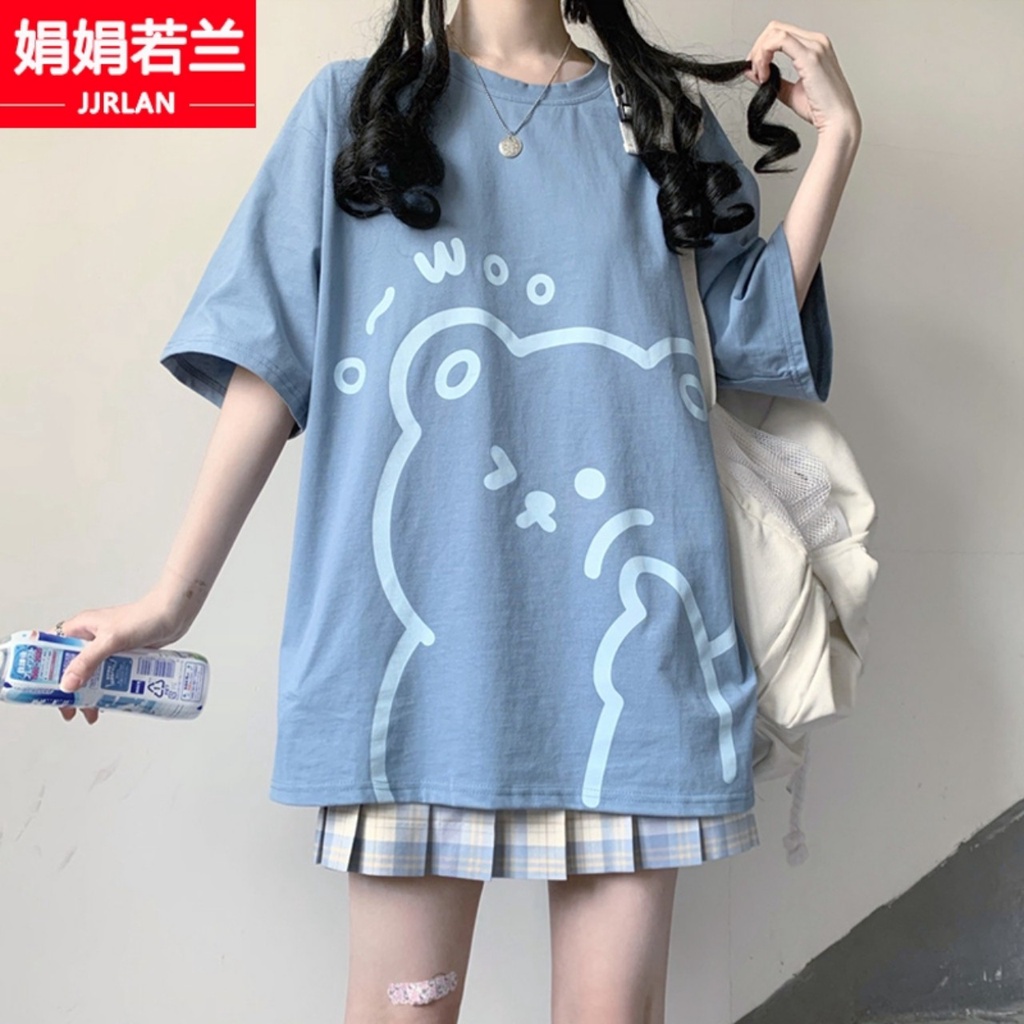 [Có size từ 20kg__90kg] [ 10 mẫu áo thun xanh nữ ] áo thun form rộng tay lỡ_ áo thun size s,m, l,x.AP27 | BigBuy360 - bigbuy360.vn