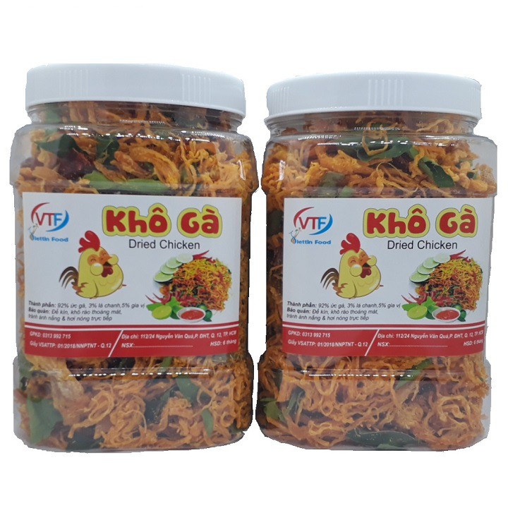 Combo 500gr khô gà lá chanh + 500gr khô gà bơ tỏi