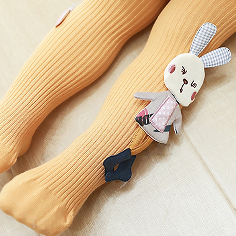 Quần legging cotton đính hình thỏ dễ thương thời trang thu đông cho bé gái