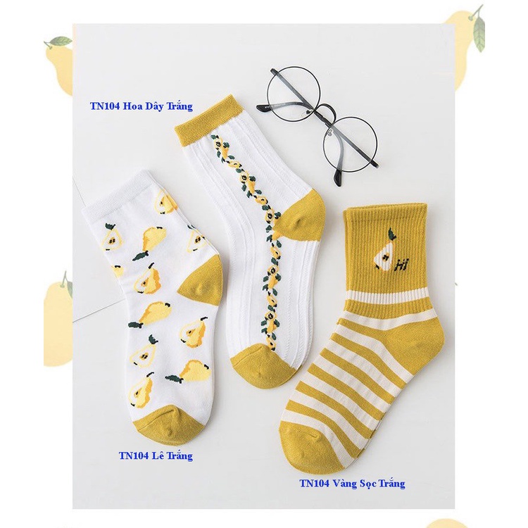 Set 3 đôi tất cổ cao Bivota vớ nữ thiết kế vintage hàn quốc cực đẹp TN104