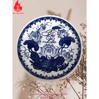Mâm bồng & Đĩa vẽ sen chuẩn Bát Tràng