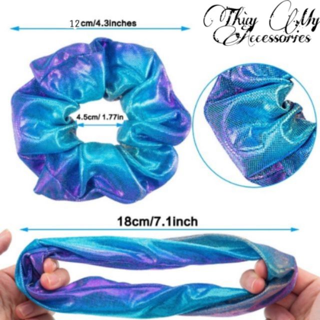 [HOT 2020] Cột tóc scrunchies hologram màu sắc- Thùy My Accessories