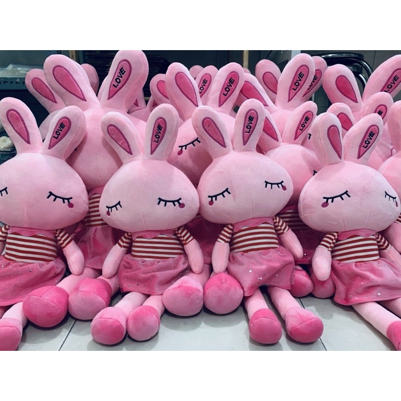 Gấu bông thỏ Hồng, thỏ đầm ngủ siêu đáng yêu