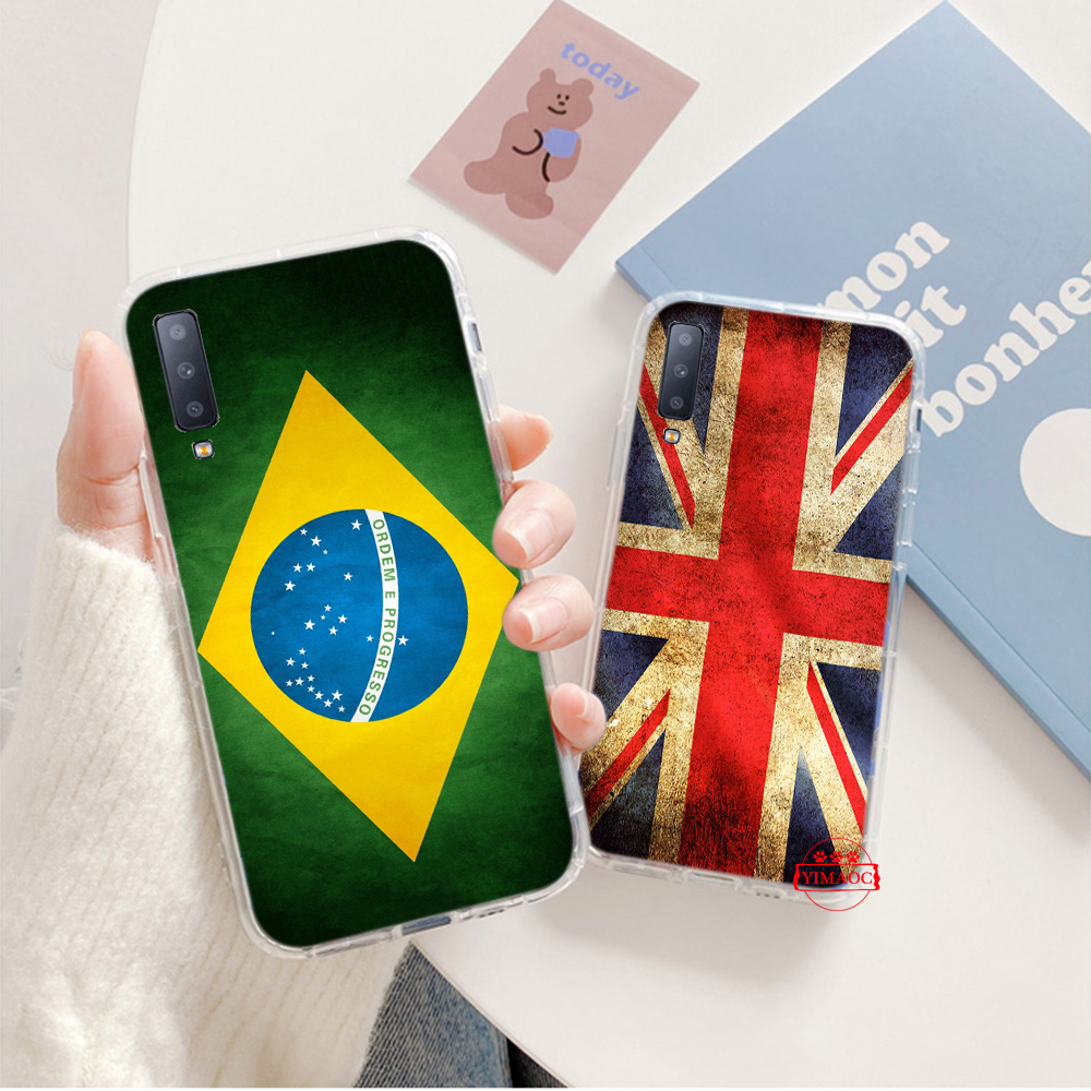 Ốp lưng họa tiết America Canada Russia Flag cho Samsung A5 2017 A6 A6 Plus A7 A8 2018 A9 2018 J2 Prime J4 Core Plus