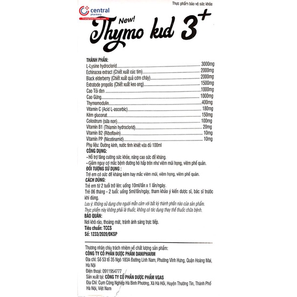 ✅ siro tăng đề kháng cho bé Kid One Thymo 3+ tăng đề kháng hô hấp giúp bé ăn ngon tăng cân tốt