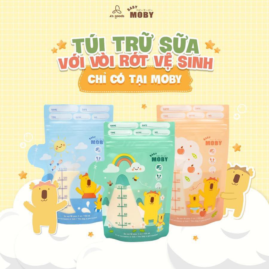 [CHÍNH HÃNG] Hộp Túi trữ sữa Moby Thái Lan dung tích 240ML