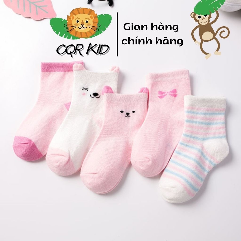 Tất Dành Cho Bé Làm Bằng Cotton và Sợi Bông Nguyên Chất Cao Cấp , Vớ Cao Cổ Bé Gái Từ 0-8 Tuổi Dễ Thương