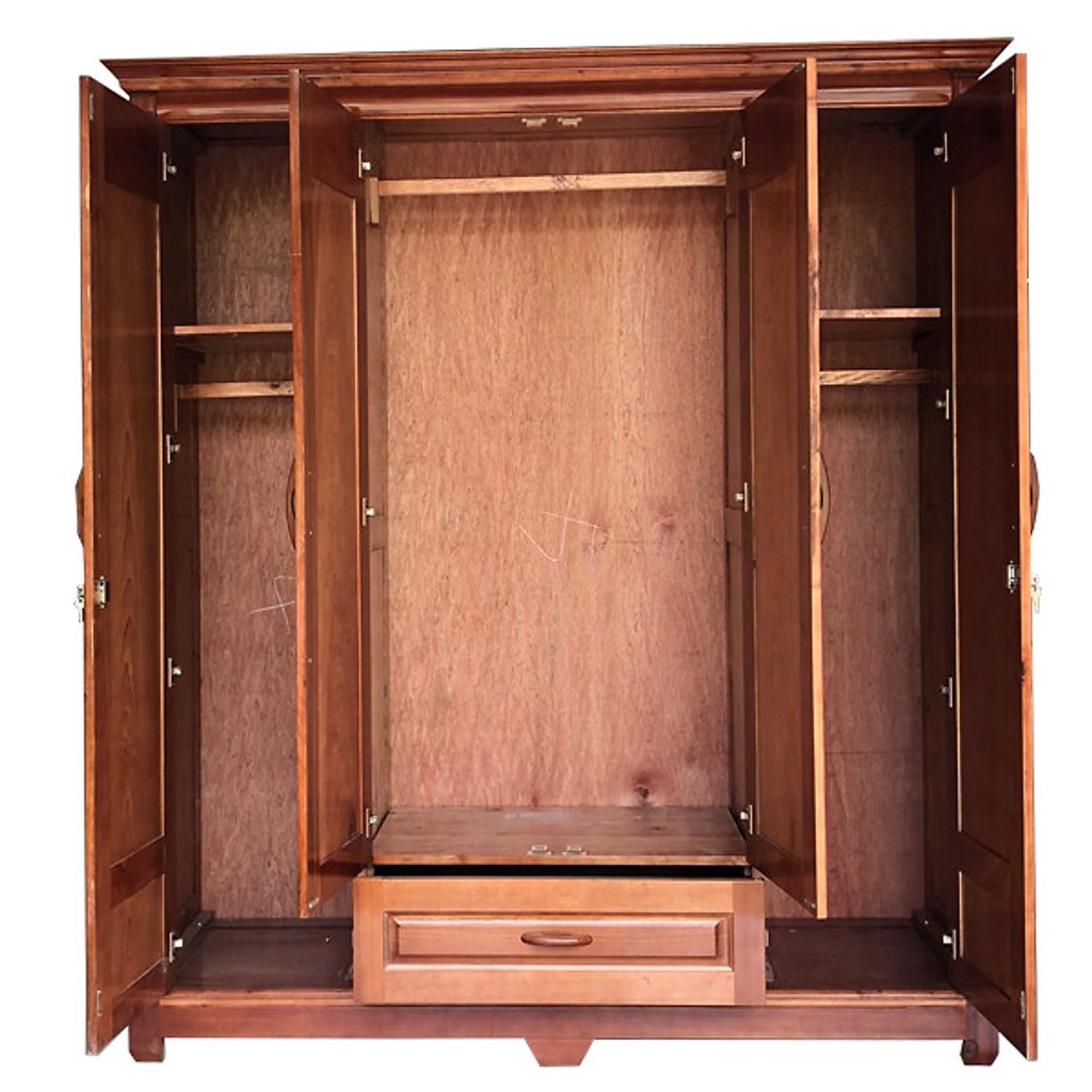 Tủ Áo 4 Cánh Gỗ Xoan Đào , tủ gỗ đựng quần áo , tủ áo 1m8, tủ áo phòng ngủ