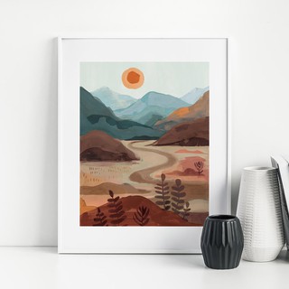 Tranh BOHO trừu tượng treo tường kích thước 40*60cm, tặng kèm đinh 3 chân treo tranh, bảo hành 12 tháng