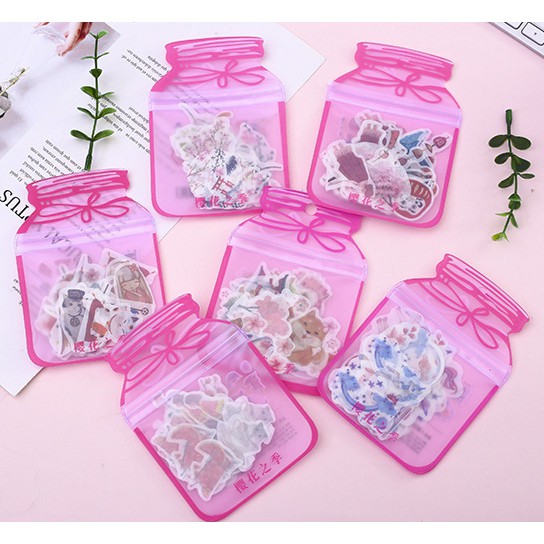 set 40 sticker ngộ nghĩnh phong cách nhật bản - trang trí sổ tay,  sổ planner