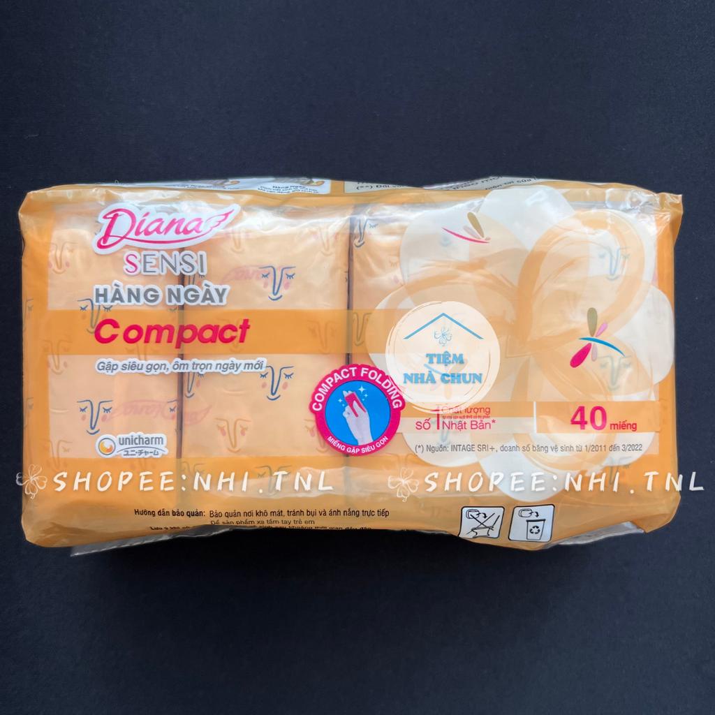 - 1 Gói 40 Miếng 15.5cm -  Băng Vệ Sinh Hàng Ngày Diana Sensi Compact Gói 40 Miếng- NHI.TNL
