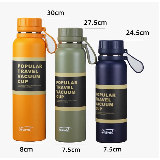 Bình giữ nhiệt nóng lạnh thể thao có dây xách 650ml và 1100ml loại tốt -  ly uống trà - bình nước giữ nhiệt