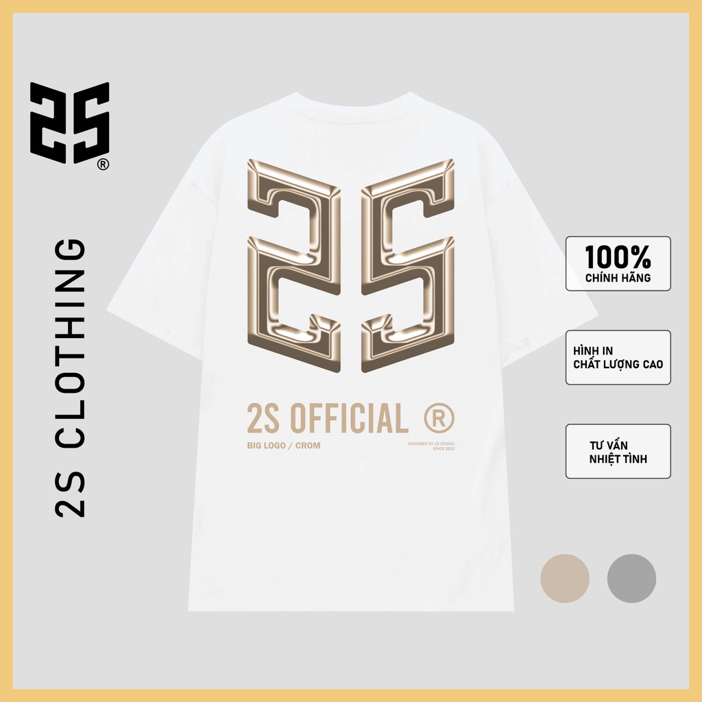 Áo Phông Nam Dáng Rộng Local Brand In Hình 2S Official, Áo Thun Unisex Nam Nữ Cổ Tròn Cotton Giá Rẻ