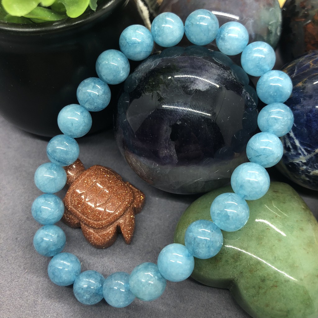 Vòng Tay Chuỗi Hạt Đá Tròn Tự Nhiên Cho Nữ