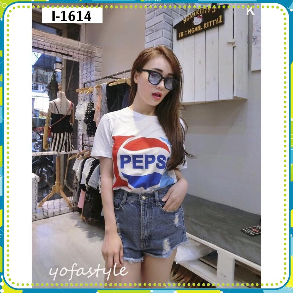 ➡️I-1614 Thời Trang Áo Thun Nữ Tay Ngắn In PEPSI ✨Áo Phông Bán Chạy ✨Áo Thun Phông Cotton Siêu Đẹp ✨Hàng VNXK❤