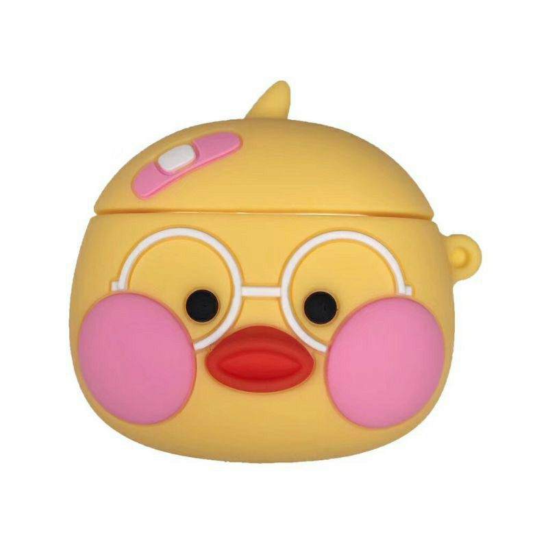 Case vỏ bọc tai nghe Airpods 1, 2, 3 Pro, i11, i12,...vịt vàng má hồng siêu kute đáng yêu