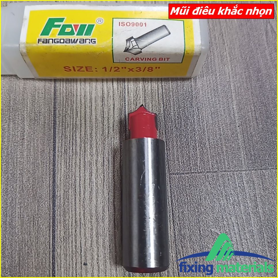 Mũi điêu khắc gỗ đầu nhọn, cốt 12.7mm
