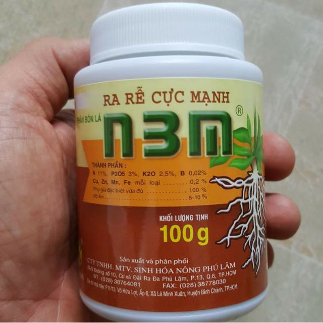 Thuốc kích thích ra rễ cực mạnh N3M 100gr - thuốc kích rễ cực mạnh cho hoa phong lan