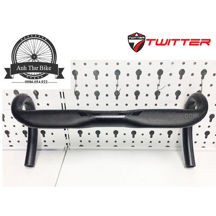 Ghi đông xe đạp đua nhôm Twitter ống dẹp 420x31.8mm