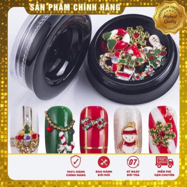 Hũ mix các hình Noel đính móng tay chân làm nail