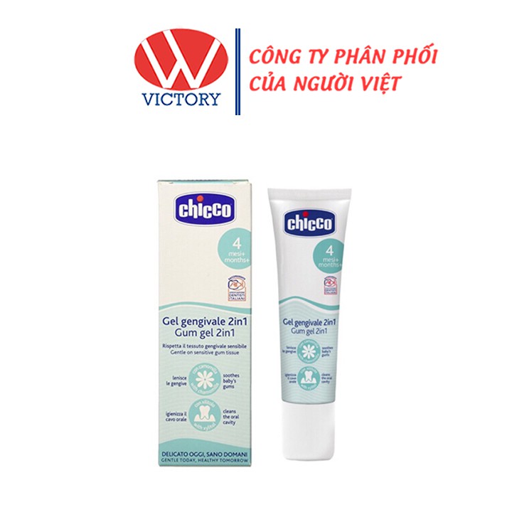 Gel Bôi Lợi Cho Bé Mọc Răng Chicco (Tuýp 30ml)  - Giúp Xoa Dịu Lợi Sưng Đau - Victory Pharmacy