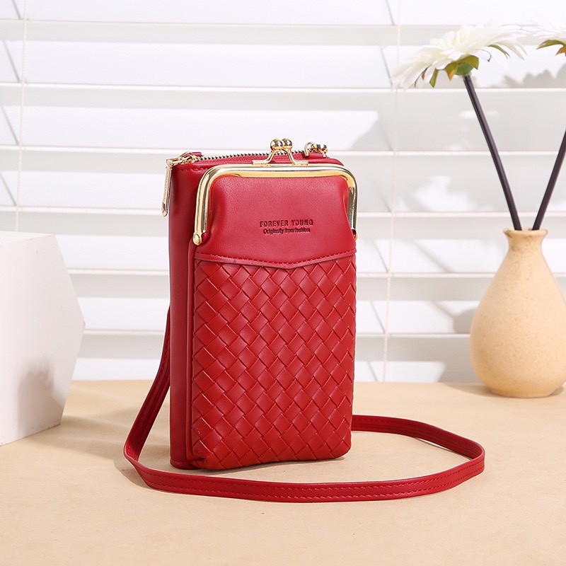 Túi đeo chéo kiêm ví đựng điện thoại caro dáng dọc thời trang giá rẻ BAG U DCARO169