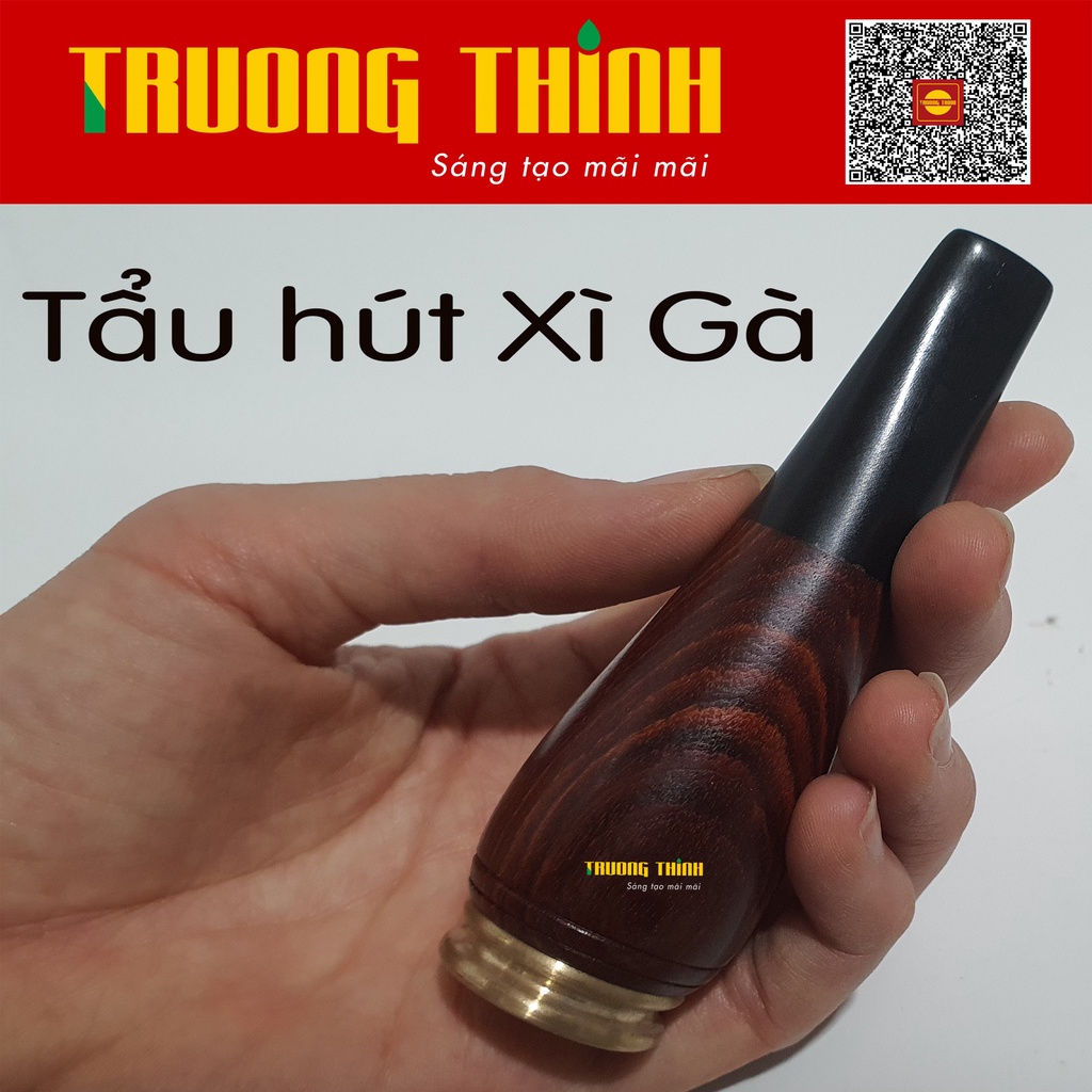 Bắt Tóp Cohiba Xì Gà Gỗ Trắc Trơn Cao Cấp Thẳng Bọc Đồng Nguyên Khối - Dùng Được 4 Vòng Zing