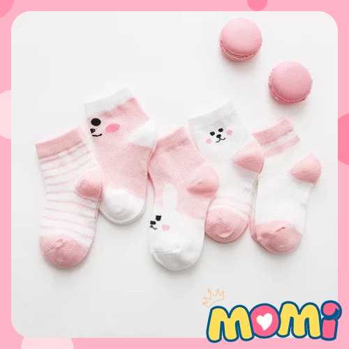 Set 5 Đôi Tất Cổ Cao cho bé trai,bé gái từ 0-5 tuổi set tất giữ ấm đôi chân cho bé.