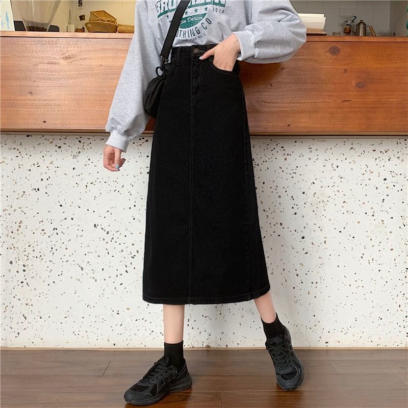 Chân váy jean Lưng Cao Thiết Kế Mới Thời Trang Mùa Hè Dành Cho Nữ 2022