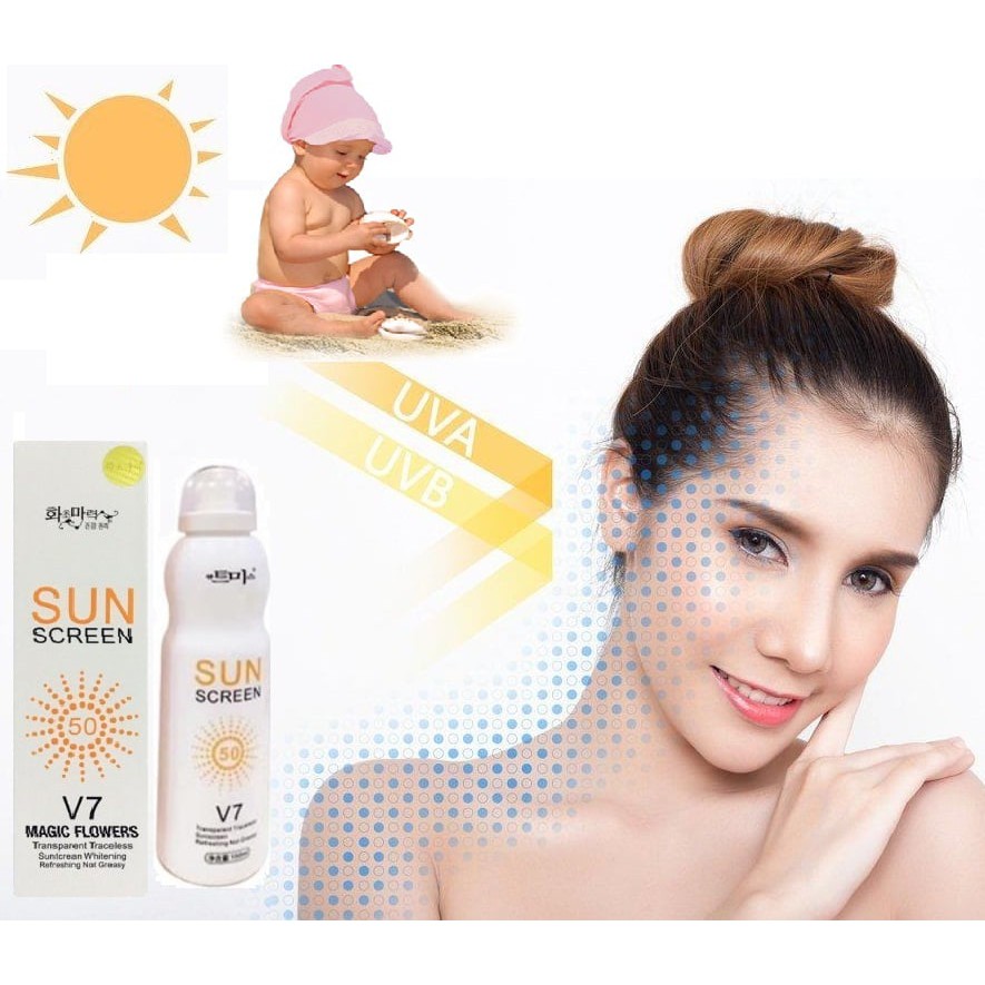 Xịt Chống Nắng Sun Screen V7 Magic Flowers