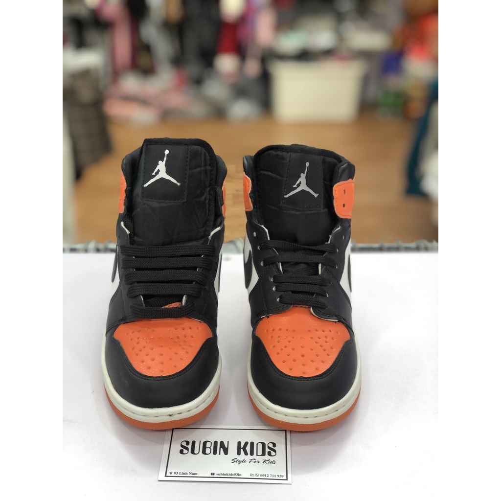 Giầy Jd cam đen 36-39 SBGI36 Giày Jordan Panda Cổ Cao co tre em Giày Sneaker Thể Thao JD1 đen cam giày nam nữ