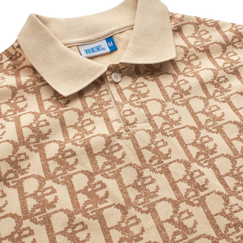 LOCAL BRAND REE - ÁO POLO MONOGRAM PIXEL MÀU BE