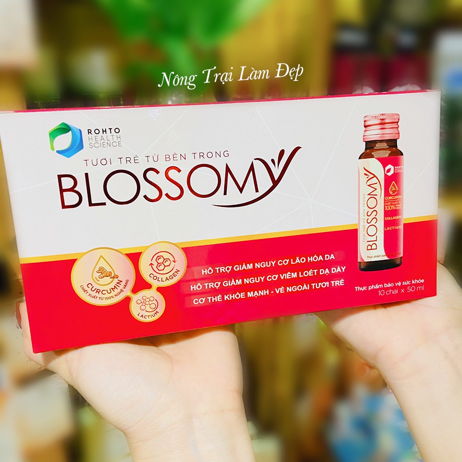 Lốc 10 chai x 50ml Nước Uống Đẹp Da, Cải Thiện Sức Khỏe Blossomy + Tặng Hộp Xếp Blossomy | BigBuy360 - bigbuy360.vn
