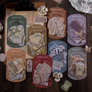 Tập nhãn dán sticker cổ điển mạ vàng 30 miếng Tả Bí Lù Store