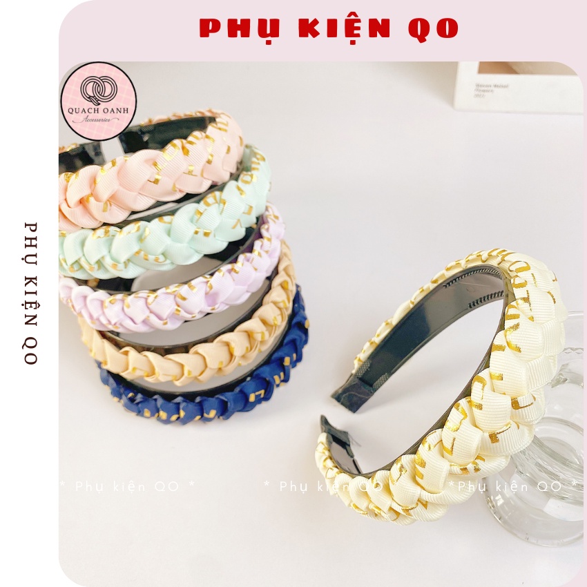 Bờm tóc ,bện trơn tết lụa satin BOM44