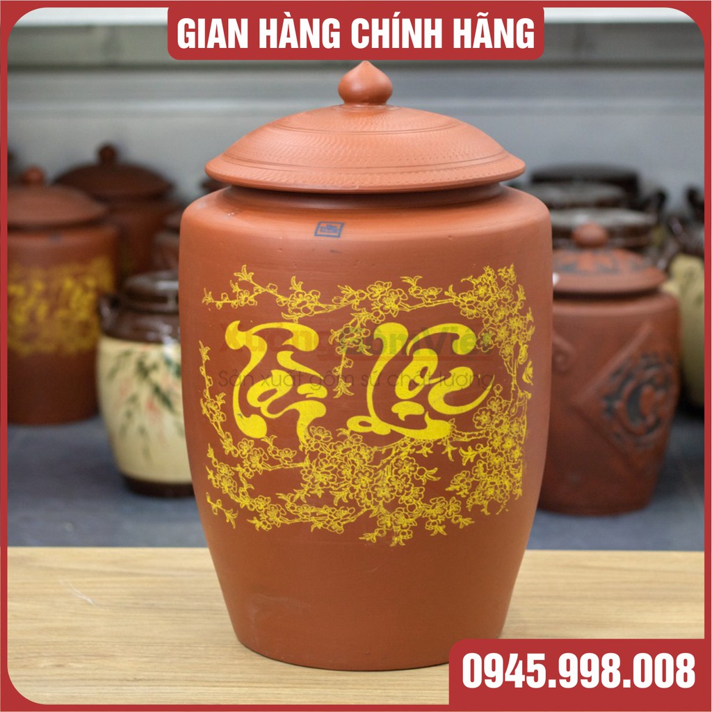 [SALE GIÁ SỐC] Chum đựng gạo tài lộc gốm sứ bát tràng- hàng gốm sứ an toàn chất lượng , loại 10kg-15kg-20kg-25kg-30kg