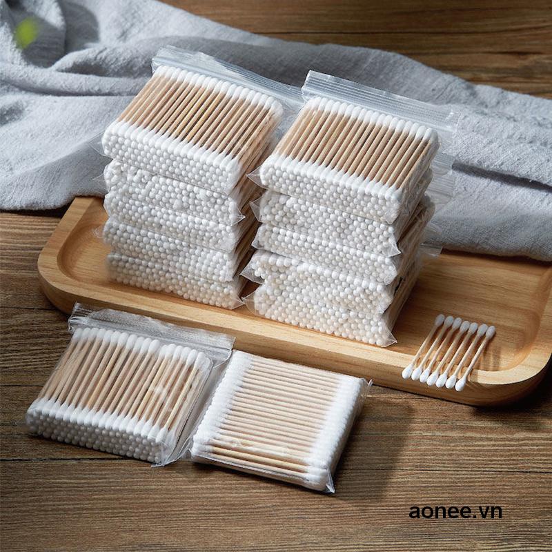 ✨✨Tăm Bông ngoáy tai thân gỗ tre (Hộp 100c) thân thiện Môi trường