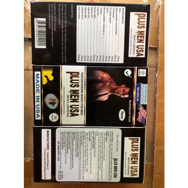 Viên uống PLUS MEN USA- tăng cường sinh lý nam hiệu quả- nhập khẩu chính hãng Mỹ