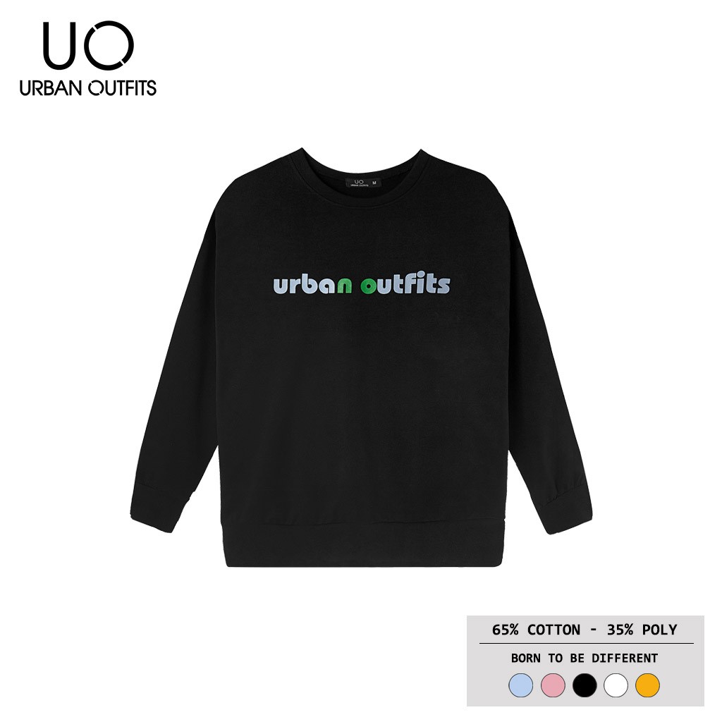 Hàng OUTLET 3 Màu SWO12 Áo Sweater Nữ Nam Form Rộng URBAN OUTFITS Có Túi Gấu Sau In UO Thun Cotton Nỉ | BigBuy360 - bigbuy360.vn