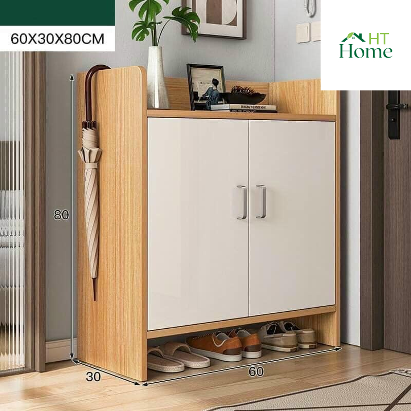 TỦ GIÀY GỖ 3 NGĂN CÓ CẢNH MÀU TRẮNG TIỆN LỢI SANG TRỌNG