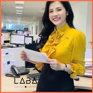 Áo kiểu công sở bèo nhún sang chảnh độc lạ G260, áo sơ mi công sở kiểu bèo tiểu thư chất lụa đẹp thời trang dễ phối đồ
