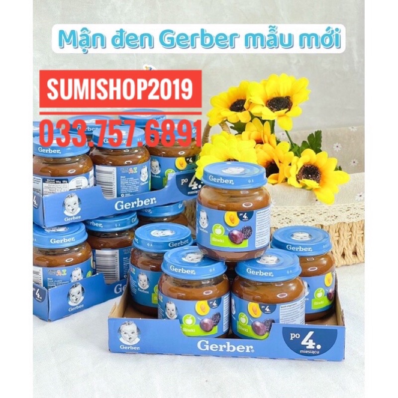 Mận đen nghiền Gerber Nga 80g cho bé từ 5 tháng Sumishop2019