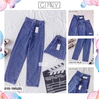 Quần Baggy Nữ Jean 9 Tấc KHA-015 Hack Dáng | 9 Tấc Cạp Cao |  Chất Jean Wash Xịn | GINNY.VN