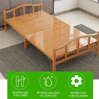 Giường tre gấp gọn, giường gỗ tre siêu chắc chắn xếp gấp dễ dàng size 60 x 195cm