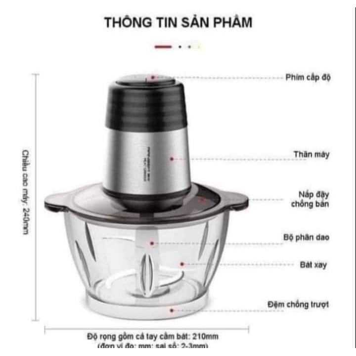 Máy xay thịt Ranbem cối thủy tinh 1.2L -Shop Tiện Ích