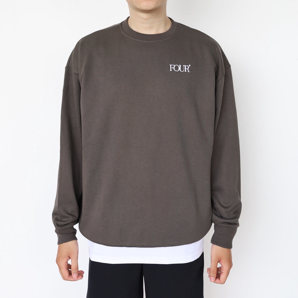 Áo Sweater JOG04 - chất liệu nỉ chân cua 100% cotton , định lượng 380gsm ( hình thêu FOUR )