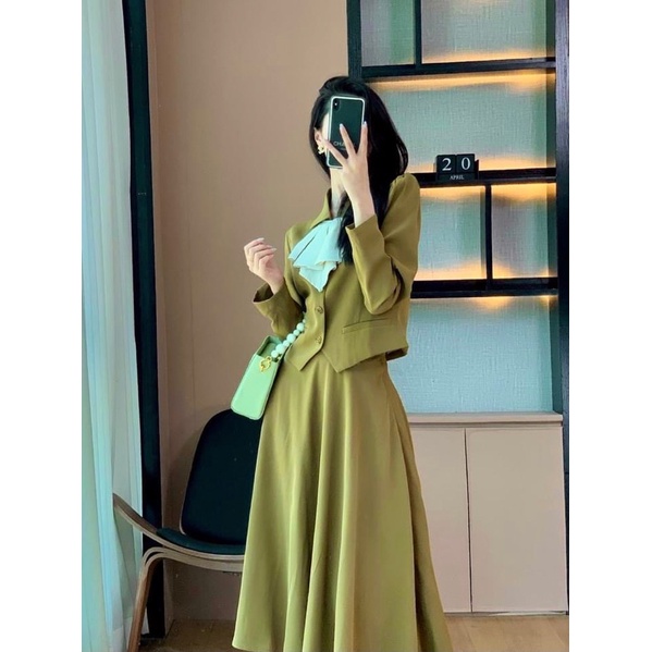 SET VINTAGE màu XANH CỐM HOTTREND