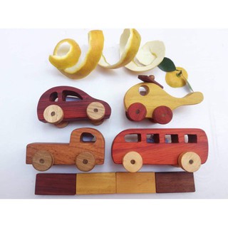 Bộ 4 Xe Ô Tô Đồ chơi bằng gỗ cho bé hàng thủ công gỗ thịt cao cấp nặng tay bền đẹp an toàn