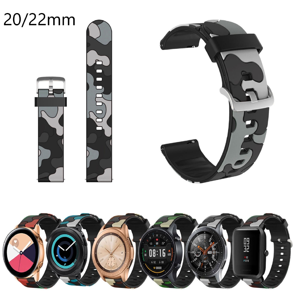 Dây Đeo Silicone 20mm 22mm Cho Đồng Hồ Samsung Galaxy Watch 42mm 46mm Active2 40 / 44mm Gear S3